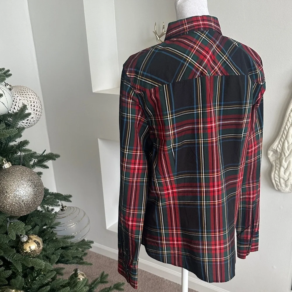 J. Crew Women's Plaid Button Down Shirt - Red, Black, and Blue - Picture 3 of 5